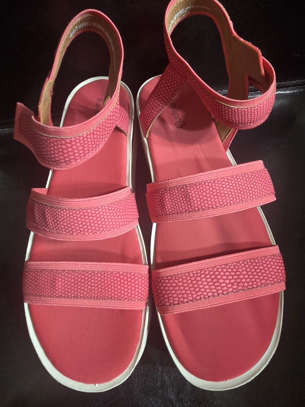 BareTraps Coral Pink Triple-Strap Sport Sandals Womens 9